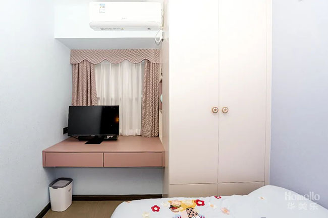 95㎡三居，客餐廳之間打造工作區(qū)，將生活與工作和諧結(jié)合
